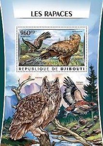 2016 Djibouti Mnh  Birds Of Prey. Michel: 1048 / Bl.212  |  Scott Code: 970