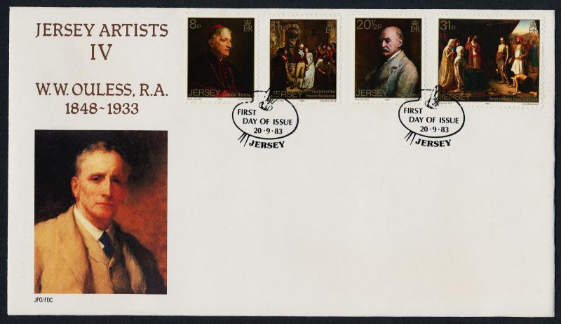 Jersey 316-9 on FDC - Jersey Artists, Painitngs, W.W. Ouless