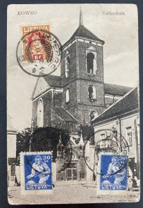 1922 Ukmerge Lithuania Real Picture Postcard cover To Tartu Estonia Cathedral Vi