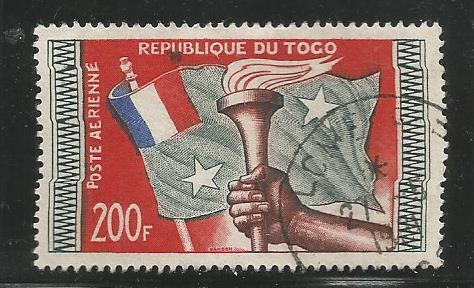 TOGO C24, USED STAMP, FLAG AND TORCH