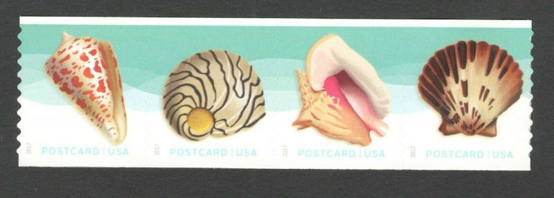 5167-70 US Seashells Coil Strip Of 4 Postcard Rate Mint/nh Free Shipping