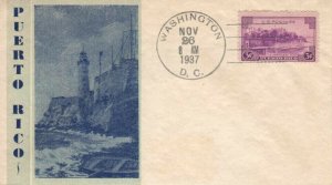 801 3c PUERTO RICO - Thomkins cachet - DC