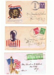 6  WWII patriotic covers postally used