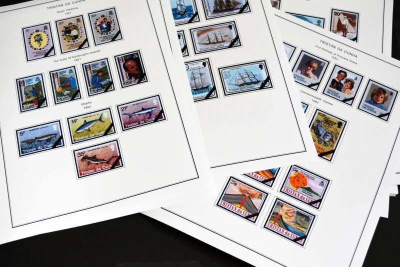 COLOR PRINTED TRISTAN DA CUNHA 1952-2010 STAMP ALBUM PAGES (139 illustr. pages)