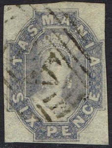 TASMANIA 1860 QV CHALON 6D IMPERF USED