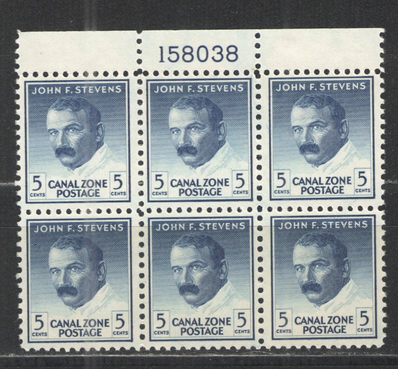 Canal Zone 1946-49 Sc# 139 MNH F - MNH Plate block of 6