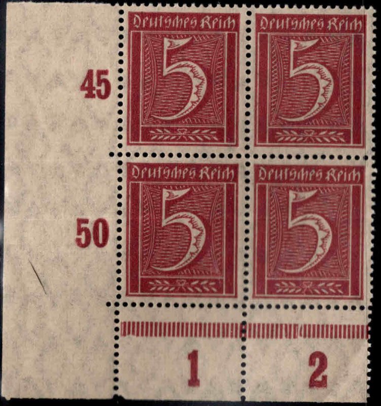 Germany Scott 137 MNH** corner block