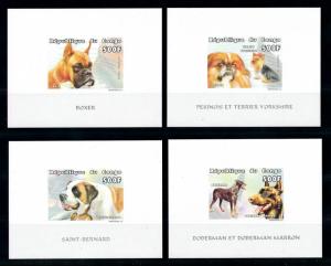 [75740] Congo Brazzaville 1999 Pets Dogs 4 Imperf. Deluxe Sheets MNH