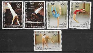 Central African Republic #C298-C302  Olympics 1984  (U) CV $2.40