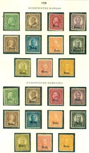 US #658-79,  Complete KANS & NEBR. sets, og, hinged, F/VF, Scott $481.50