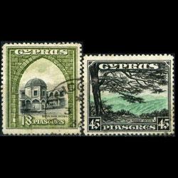 CYPRUS 1934 - Scott# 134-5 Scenes 18-45p Used