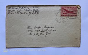  US LETTER FROM NEW YORK , TO NY , POSTMARKED U.S.ARMY POSTAL SERVICE  1947 N...