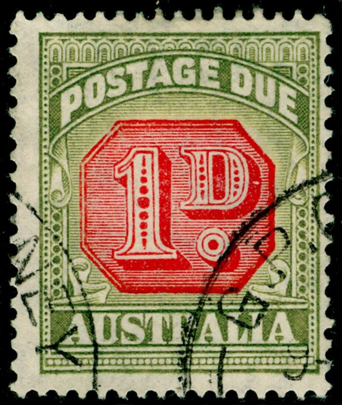 AUSTRALIA SGD113, 1d carmine & green, FINE USED.