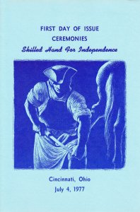 USPS 1st Day Ceremony Program #1717-20 C1 Skilled Hand for Independence 1977