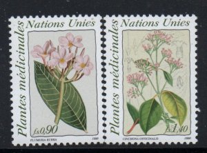 UN Geneva Sc 186-187 1990 Medicinal Plants stamp set mint NH