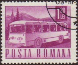 Romania 1968 Sc#1976, SG#3518 1.20L Purple Bus CTO.