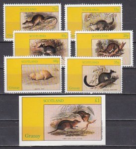 Grunay, Scotland Local, 1982 issue. Mammals issue from sheet & s/sheet. ^