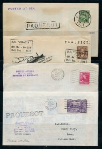 Canada 4 Paquebot Covers of the 1950's All Posted at Sea