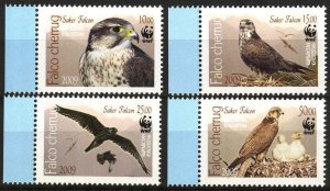 Kyrgyzstan 2009 WWF Birds Falcon Set of 4 MNH**