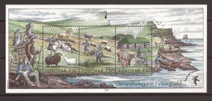 2005 Faroe Islands - Sc452 - MNH VF - Mini Sheet - Life of the Vikings