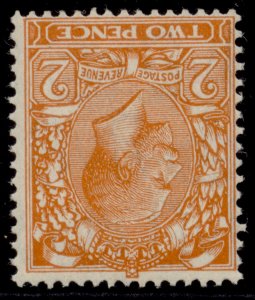 GB GV SG421Wi, 2d orange WMK INVERTED, NH MINT. Cat £90. 