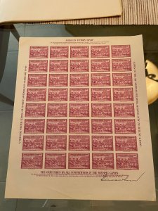 GROVER WHALEN NY POLITICIAN & BUSINESSMAN SIGNED 1940 OLYMPIC SHEET OF 40 STAMPS