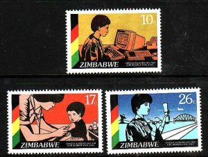 Zimbabwe-Sc#519-21- id6-unused NH set-Decade for Women-1985-