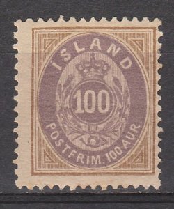 ICELAND 1882 CROWN & NUMERAL 100A