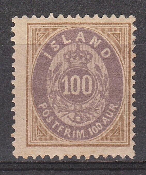 ICELAND 1882 CROWN & NUMERAL 100A