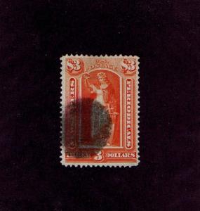 SC# PR25 USED $3 NEWSPAPER PERIODICAL STAMP, 1875, LOOK