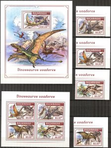 Mozambique 2018 Dinosaurs set + sheet + S/S MNH