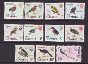 Gambia-Sc#215-27 ex 215,218- id11-unused NH set-Birds-1966-