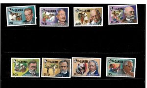 Gambia 1989 - Medical Pioneers - Set of 8 Stamps - Scott #908-15 - MNH