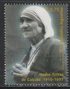 1997 Argentina - Sc 1984J - used VF - 1 single - Mother Teresa