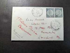 1899 British Fiji Cover Suva GPO to Picadilly London England