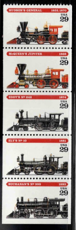 USA Scott 2843-2847 MNH** American Train Locomotives strip