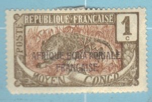 MIDDLE CONGO SCOTT # 23 MH 1c,  1924-30 OVERPRINT