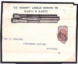 GB ADVERTISING POSTAL STATIONERY *Pipes* RARE Illustrated WRAPPER Cover MS3182