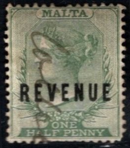 1899 Malta Revenue 1/2 Pence General Tax Duty Stamp Used