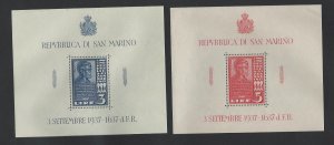 San Marino mnh souvenir sheets sc 186-187