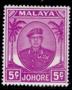 MALAYSIA - Johore GVI SG136a, 5c bright purple, NH MINT.