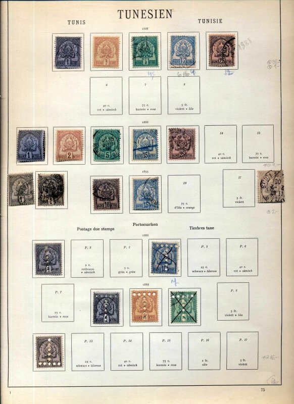 TUNISIA 1888/1930 M&U Collection Incl.Dues Airs(Appx 120)NS 86