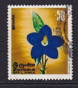 Sri Lanka  #496 used 1976 rhododendron 50c