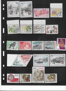 MONACO COLLECTION ON STOCK SHEET ALL MINT