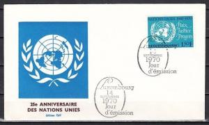 Luxembourg, Scott cat. 494. United Nations, 25th Anniversary. First day cover. ^