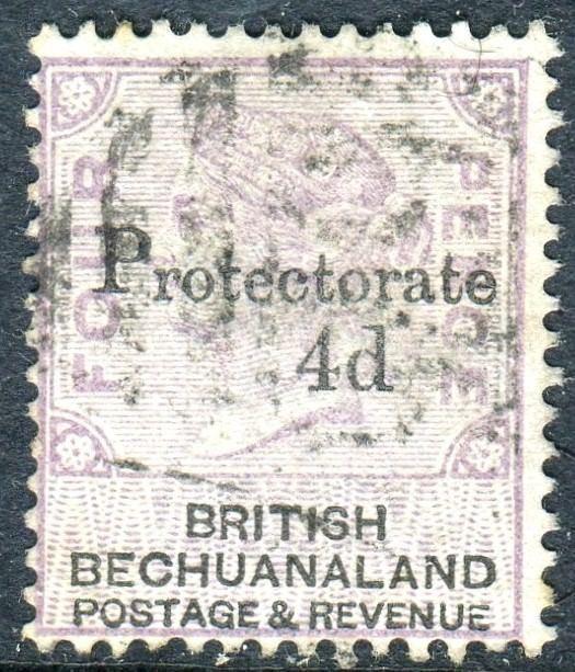 BECHUANALAND-1888 4d on 4d Lilac & Black.  A fine used example Sg 44