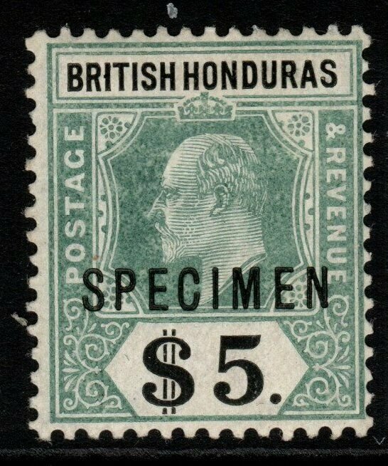 BRITISH HONDURAS SG93s 1907 $5 GREY-GREEN & BLACK SPECIMEN MTD MINT