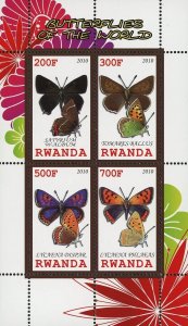 Butterfly Stamp Lycaena Dispar Insect Souvenir Sheet of 4 Stamps MNH