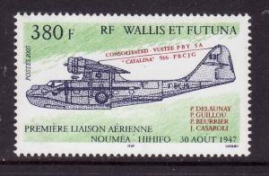 Wallis & Futuna-Sc#607-unused NH set-Planes-Noumea to Hihifo Flight-2005-