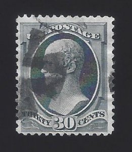 US #154 1870-71 Black Perf 12 Used F-VF SCV $300